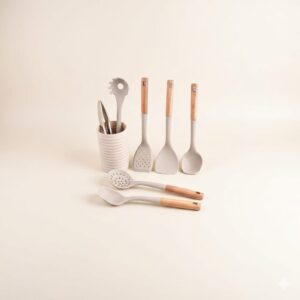 Silicone-Kitchenware-Set-Of-7-With-Storage-Barrel-Wooden-Handle-Stir-frying-Shovel-Spandrel-Fence-Colander-Kitchen-Kitchenware-Suit.jpeg Silicone Kitchenware Set