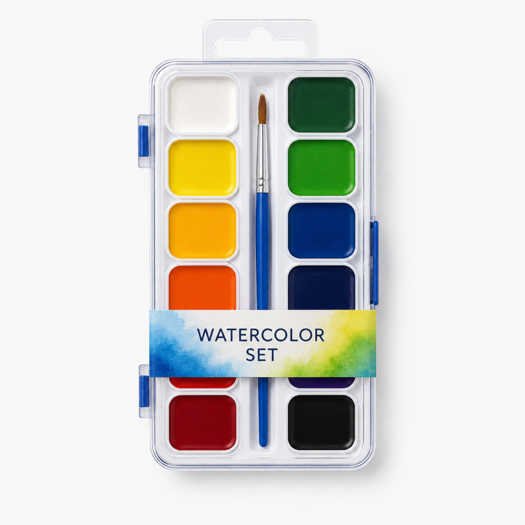 Watercolor Set with Brush
